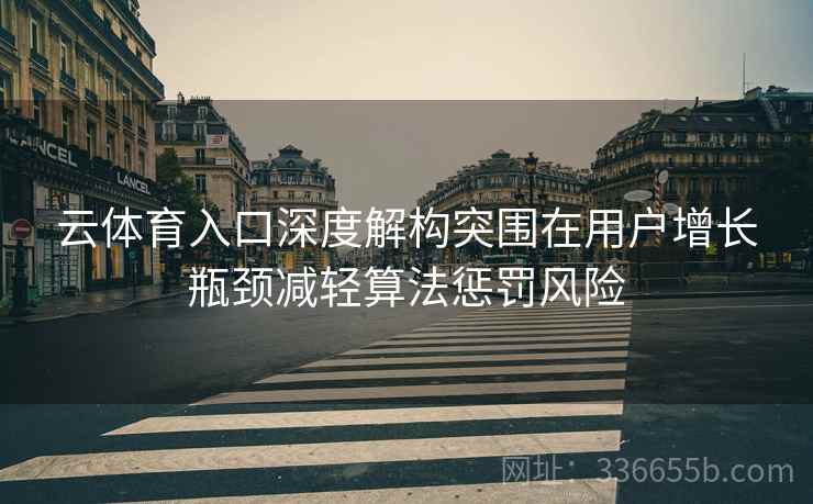 云体育入口深度解构突围在用户增长瓶颈减轻算法惩罚风险