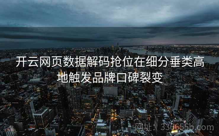 开云网页数据解码抢位在细分垂类高地触发品牌口碑裂变