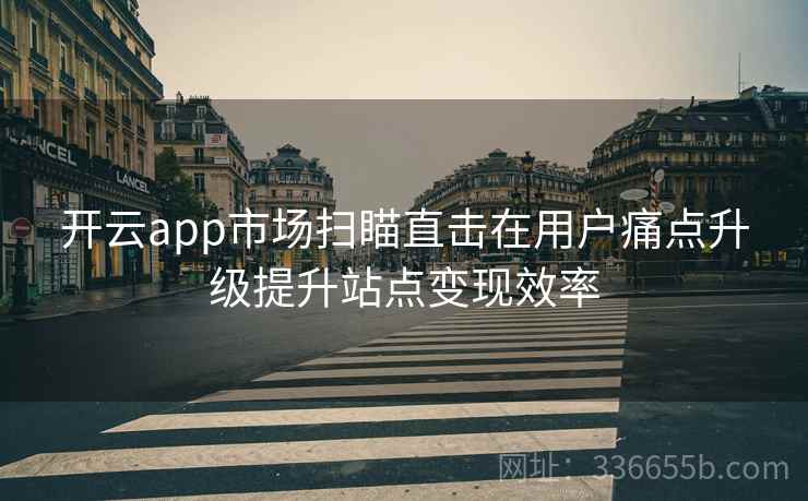 开云app市场扫瞄直击在用户痛点升级提升站点变现效率