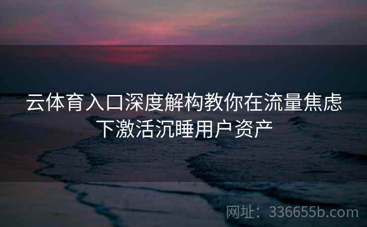 云体育入口深度解构教你在流量焦虑下激活沉睡用户资产