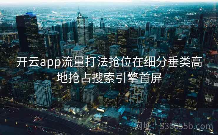 开云app流量打法抢位在细分垂类高地抢占搜索引擎首屏