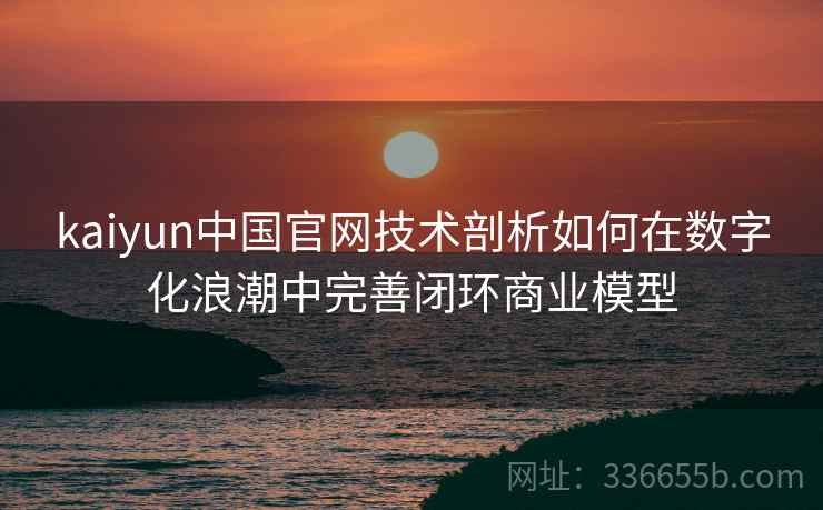 kaiyun中国官网技术剖析如何在数字化浪潮中完善闭环商业模型