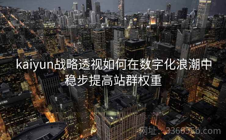 kaiyun战略透视如何在数字化浪潮中稳步提高站群权重
