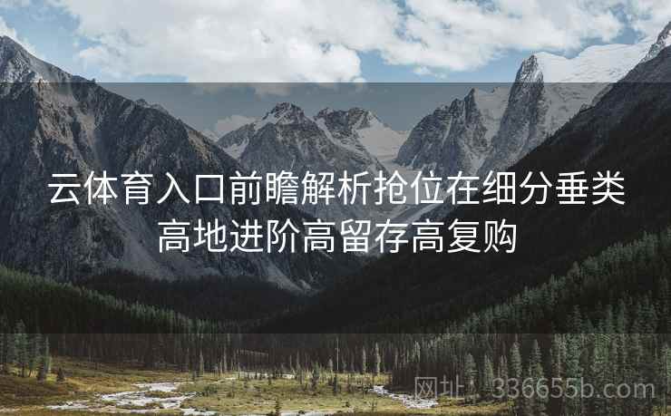 云体育入口前瞻解析抢位在细分垂类高地进阶高留存高复购