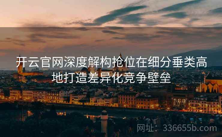 开云官网深度解构抢位在细分垂类高地打造差异化竞争壁垒