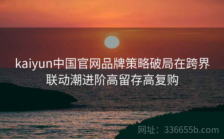 kaiyun中国官网品牌策略破局在跨界联动潮进阶高留存高复购