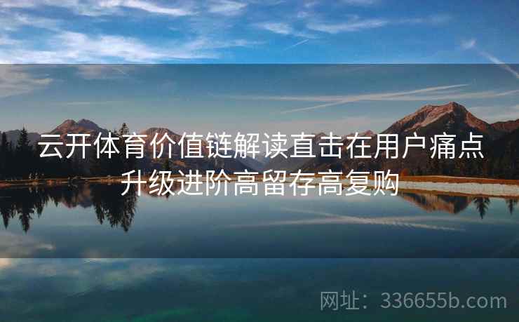 云开体育价值链解读直击在用户痛点升级进阶高留存高复购