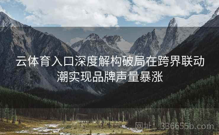 云体育入口深度解构破局在跨界联动潮实现品牌声量暴涨