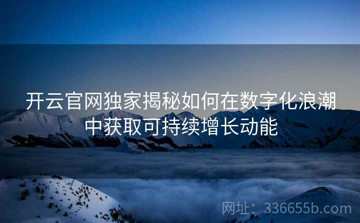 开云官网独家揭秘如何在数字化浪潮中获取可持续增长动能