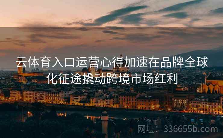 云体育入口运营心得加速在品牌全球化征途撬动跨境市场红利